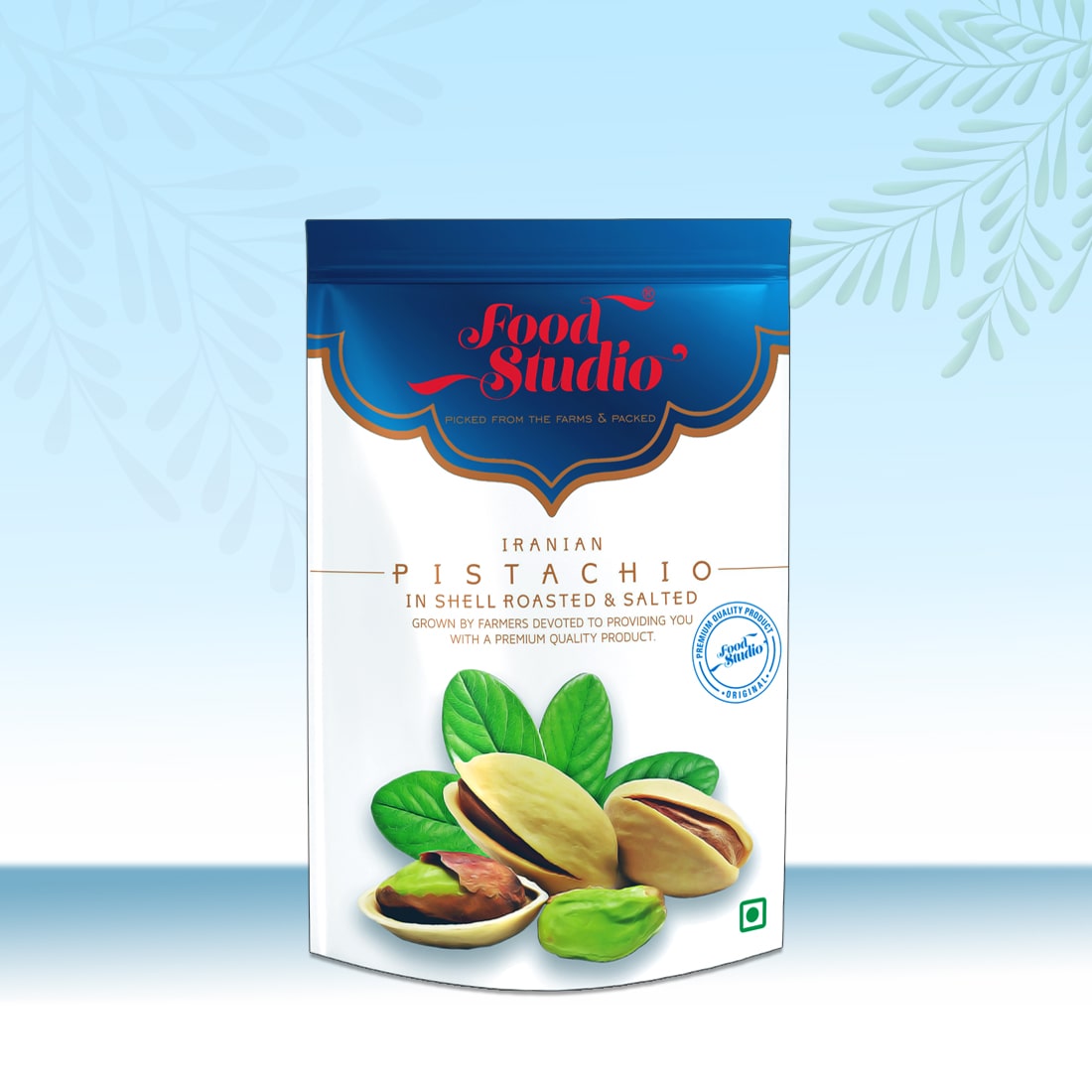 Food Studio Roasted & Salted Pistachio Blue Pouch | Delicious Pista