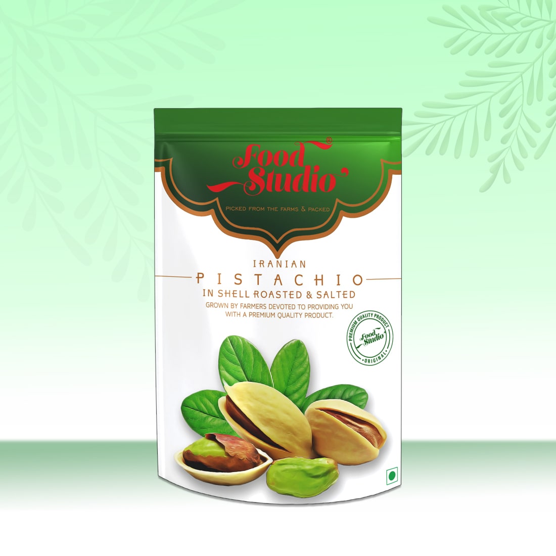 Food Studio Roasted & Salted Pistachio Green Pouch | Tasty Snacks