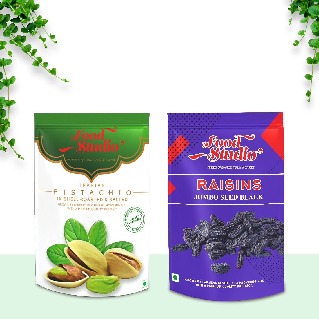 Exclusive Dry Fruits Combo (Pistachios Green Pouch & Seeded Black Raisins 250g Each)