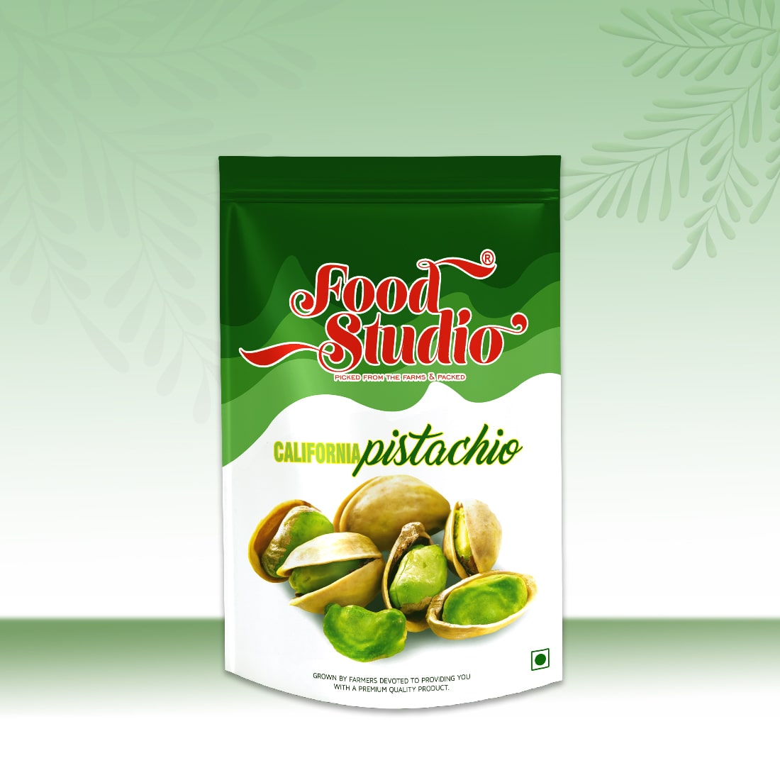 Food Studio Premium California Roasted & Salted Pistachios Green Pouch