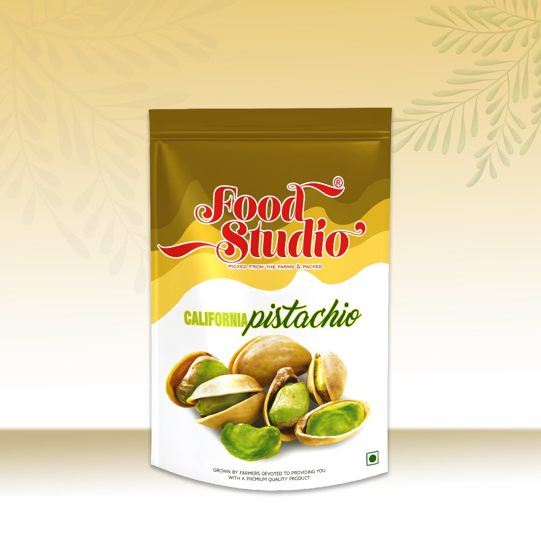 Food Studio Premium California Roasted & Salted Pistachios Yellow Pouch